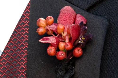 Red boutonniere