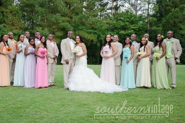 Bride and her bridesmaids