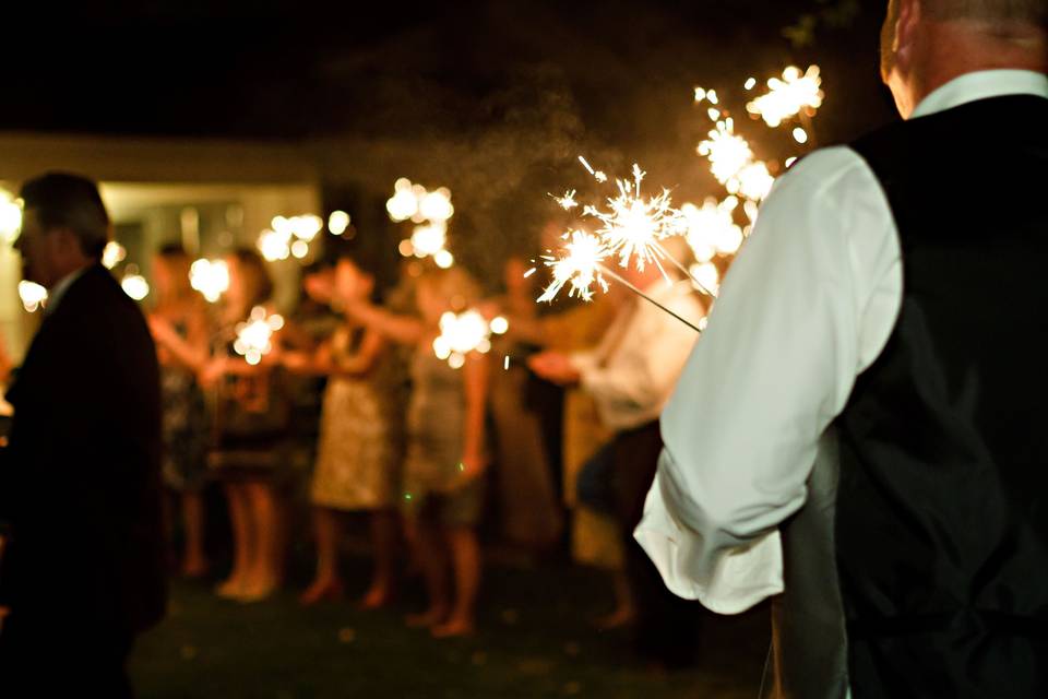 Love the sparkler exit! So fun! I get all the sparklers passed out and lit in record time!