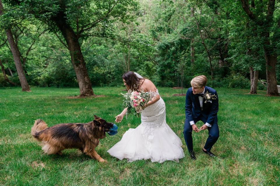 Private backyard wedding
