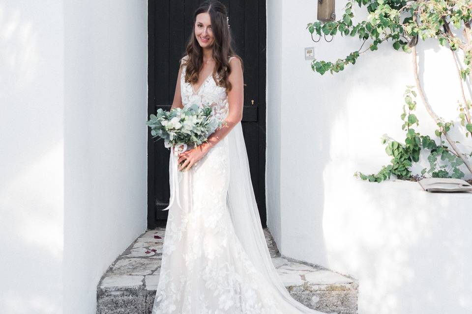 Bride about to enter ceremony