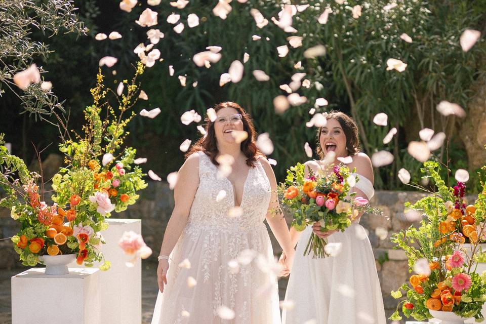 Just married in Greece