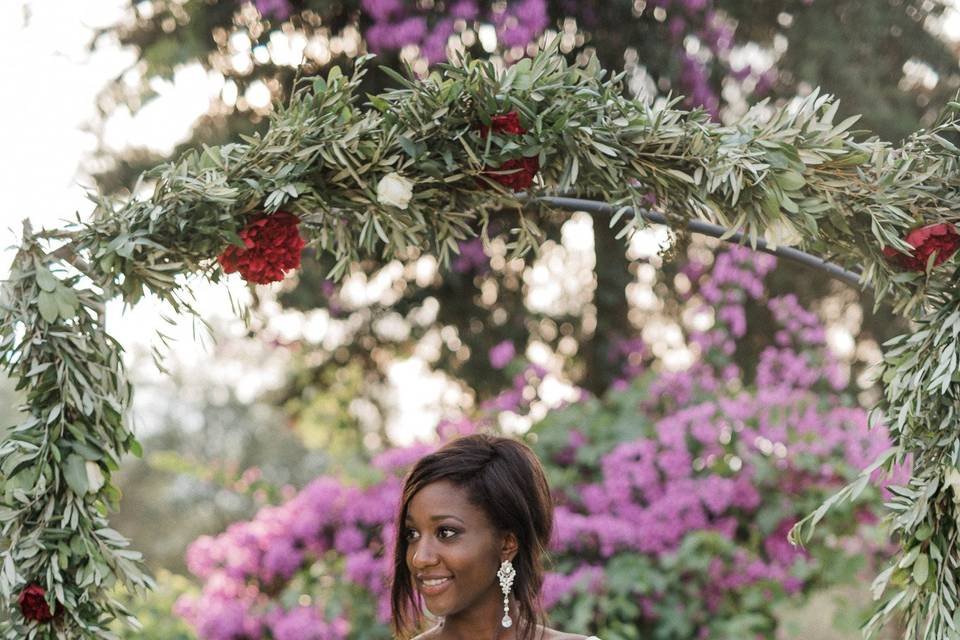 Beautiful bride at a winery