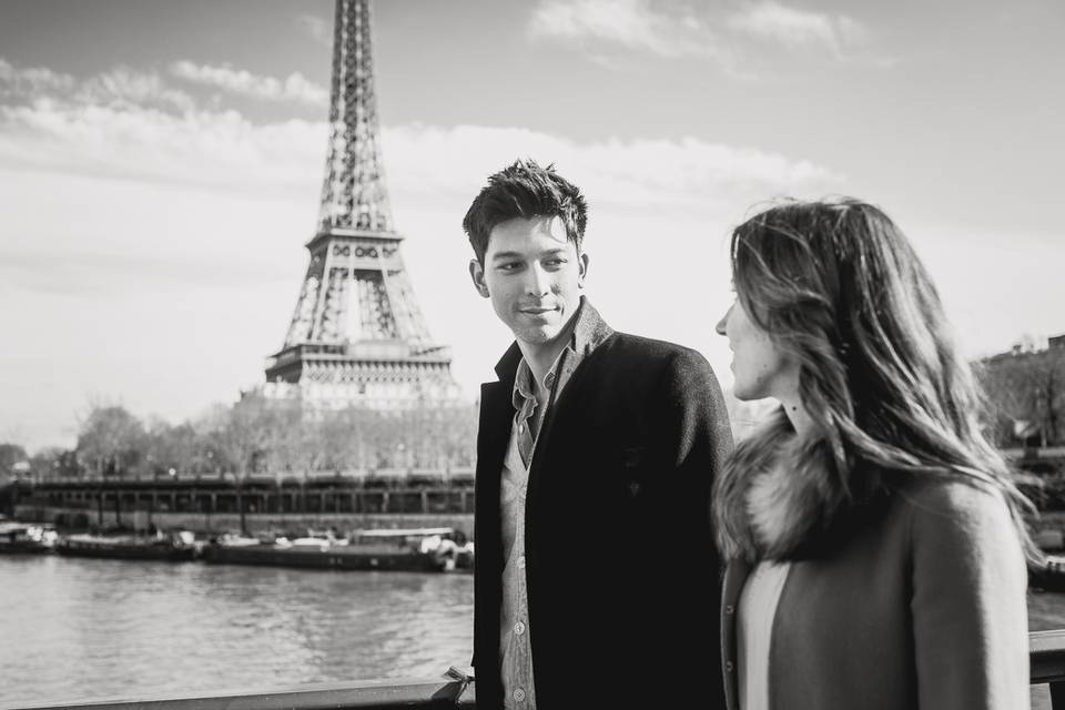 Paris Engagement Portrait