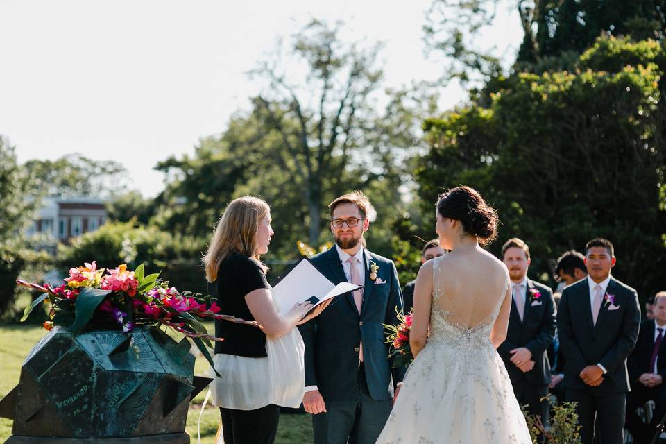 Leading the wedding ceremony