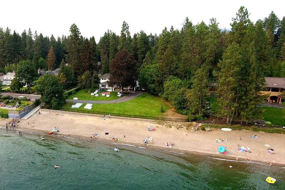 Drone shot of beach