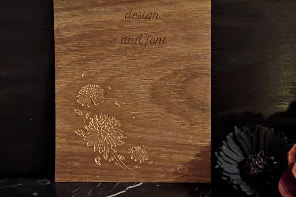 Walnut Engraved Invitation