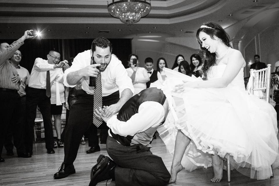 Groom and the garter