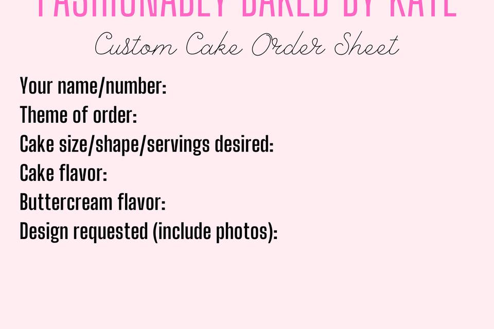 Order sheet