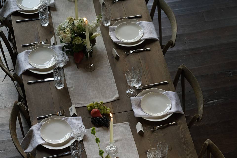 Table setting from above