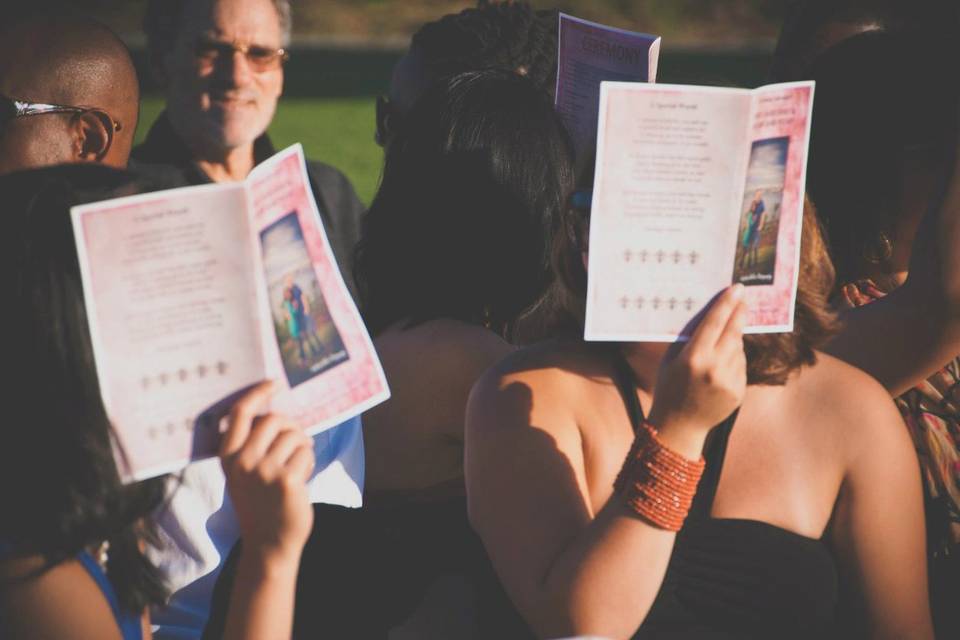 Wedding program card