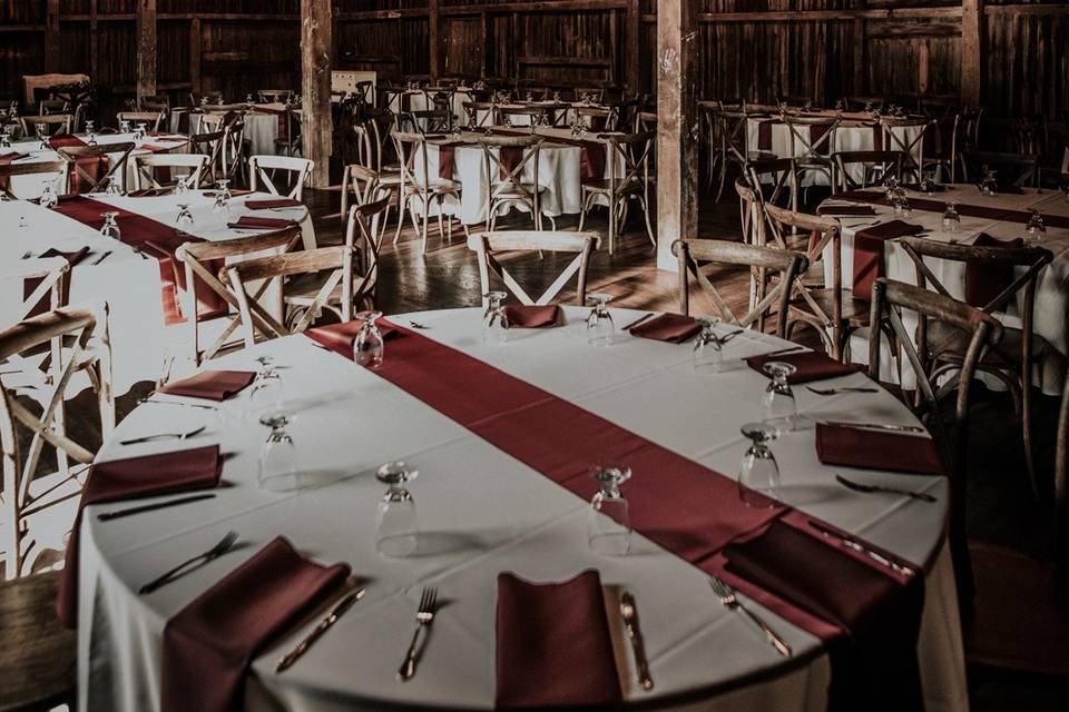 Banquet style table set-up