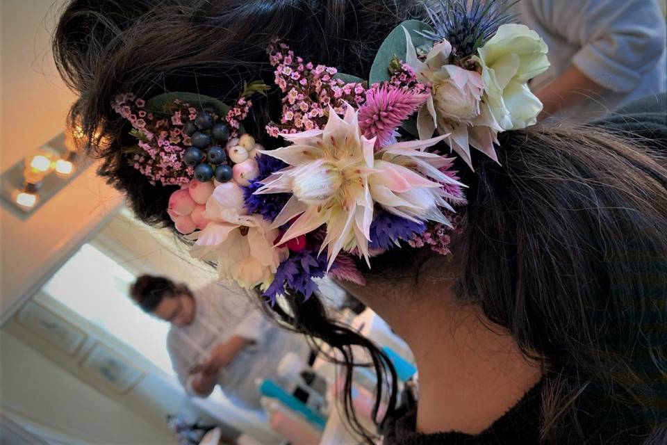 Fresh flowers hairstyle