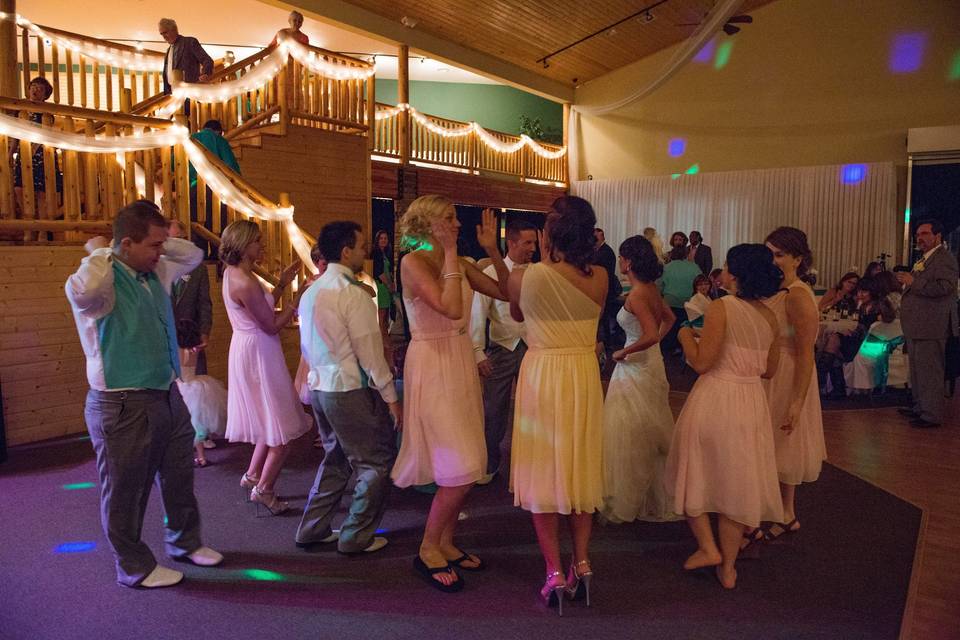 Guests dancing