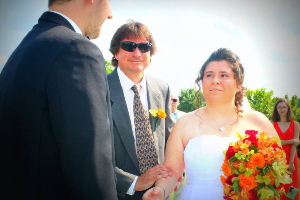 Father giving the bride away