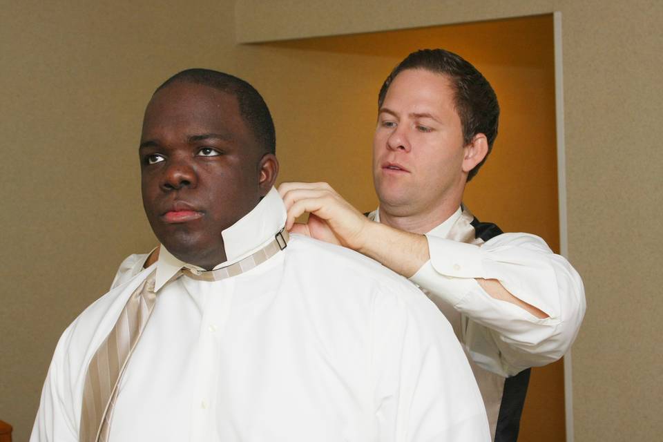 Helping the groom