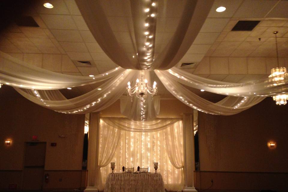 Ceiling Draping with Lighting
