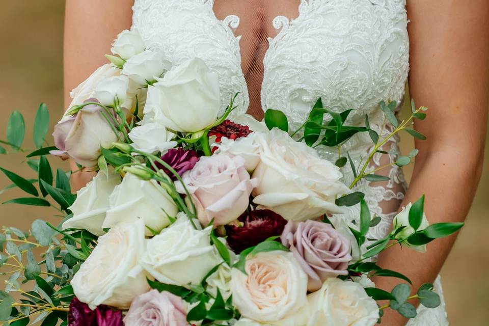 Mauve and Ivory Bouquet