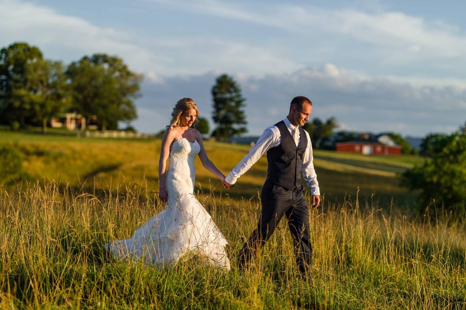 The bride and groom