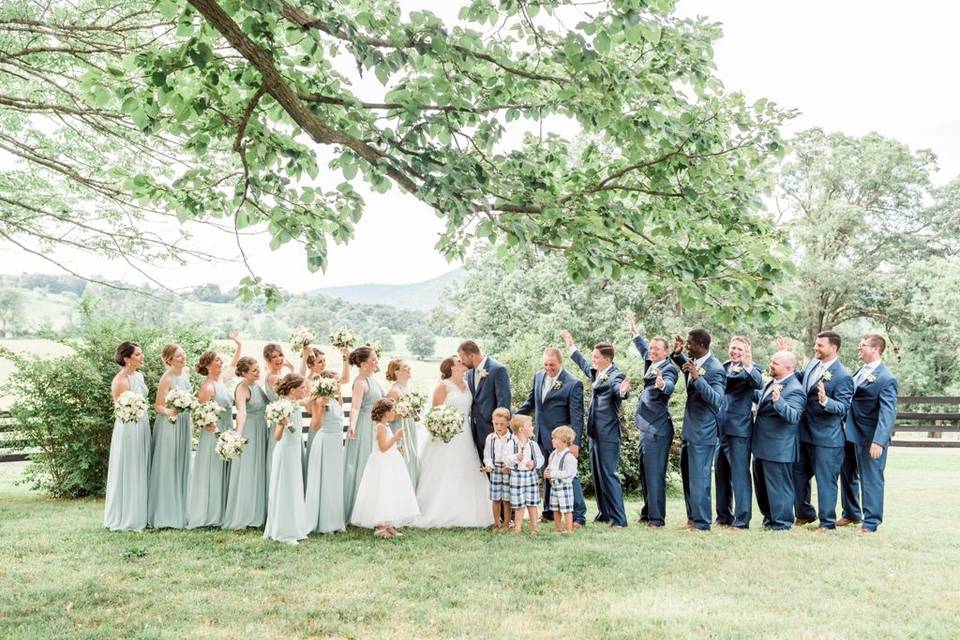 The bride and bridesmaids