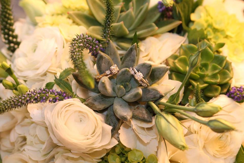 White & Green Bridal Bouquet