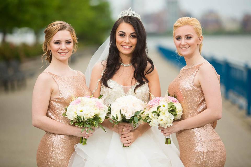 Bride and bridesmaids