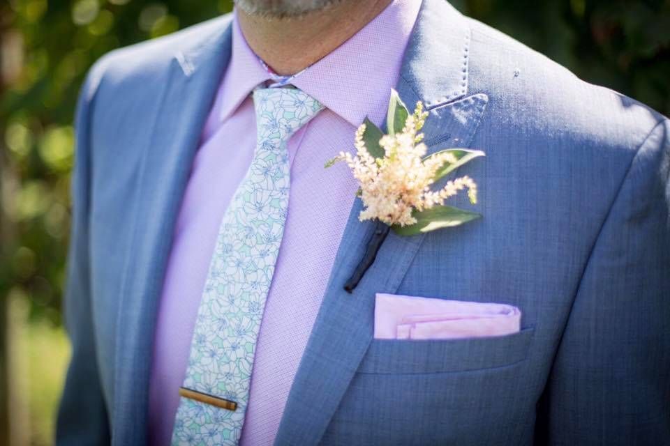 Groom's Astilbe Boutonniere