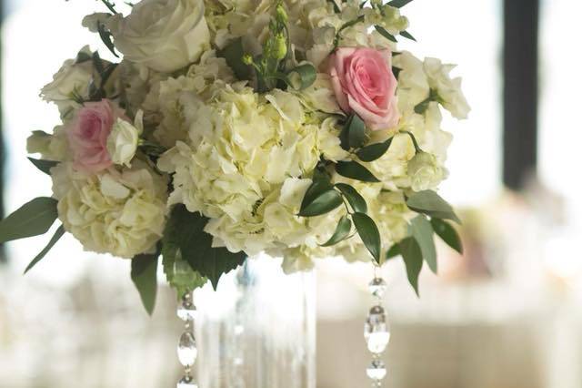 Raised floral centerpiece