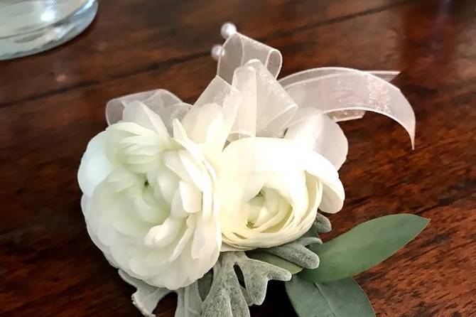 Simple white corsage