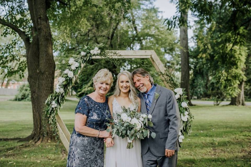 Bride and her parents