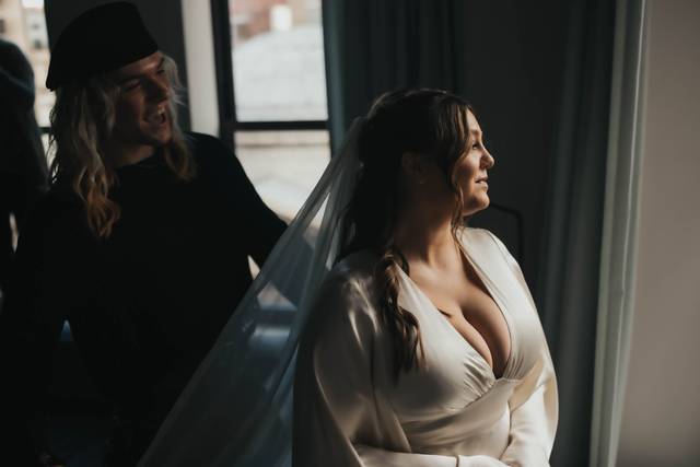 Bride getting ready