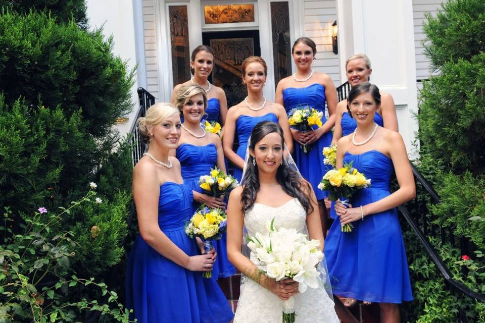 Blue bridesmaids dresses