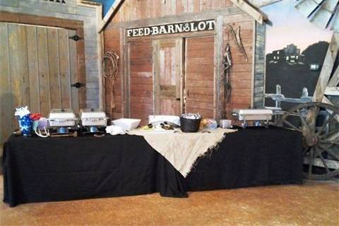 Reception buffet setup