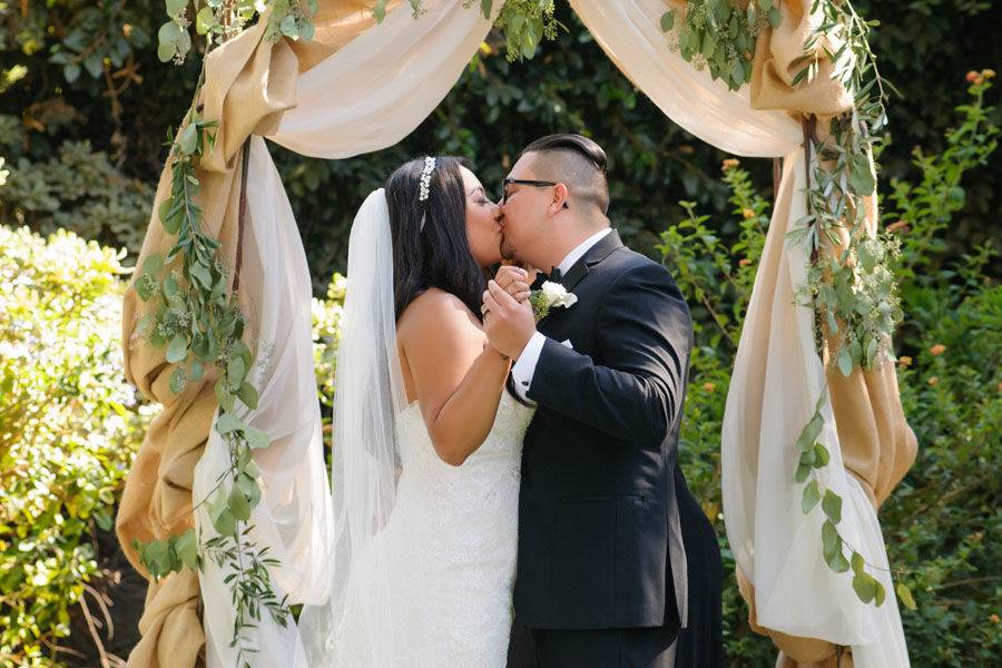 Wedding Ceremony First Kiss by Sipper Photography