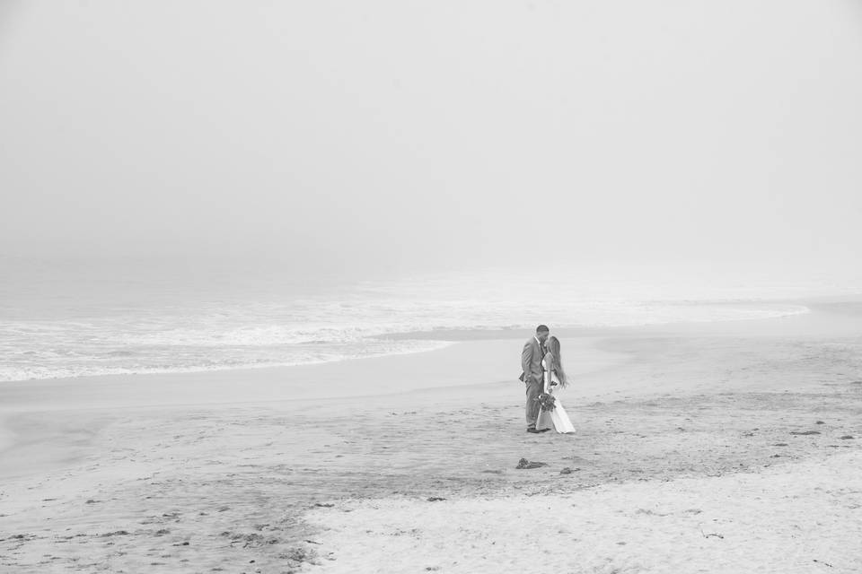 Misty day at beach