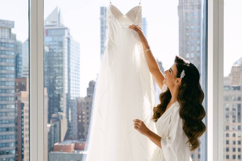 Bride getting ready