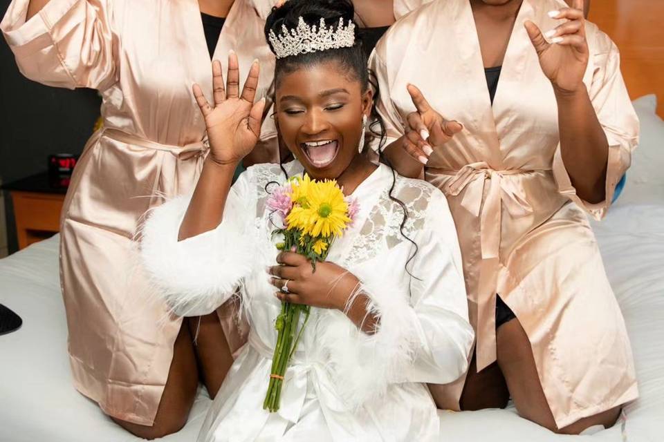 Bride and her girls