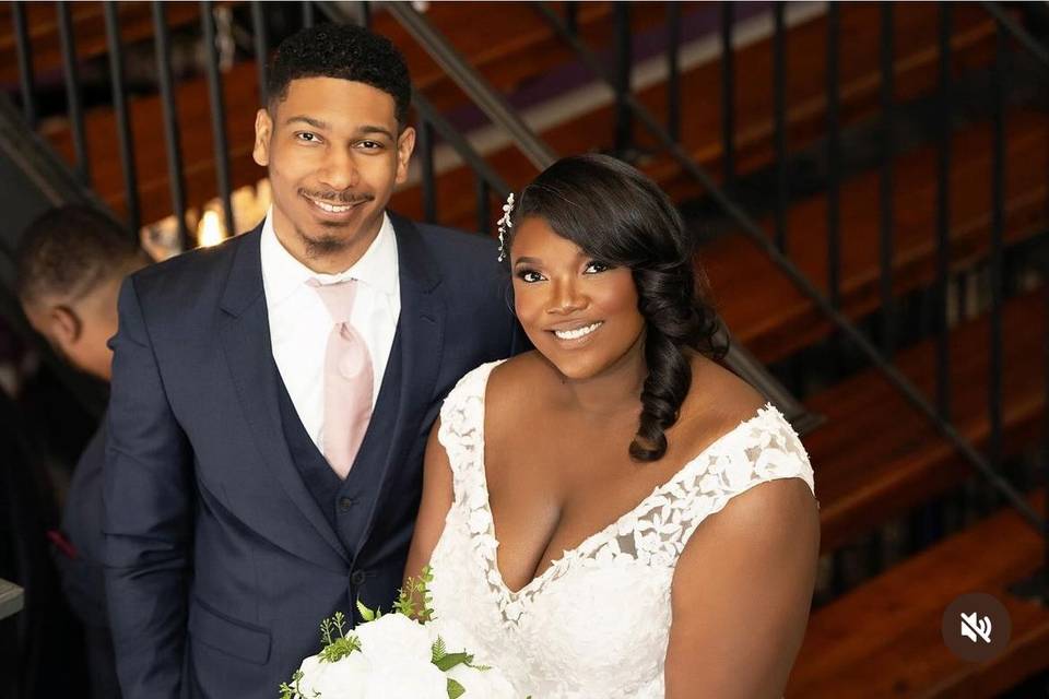 Bride and her groom