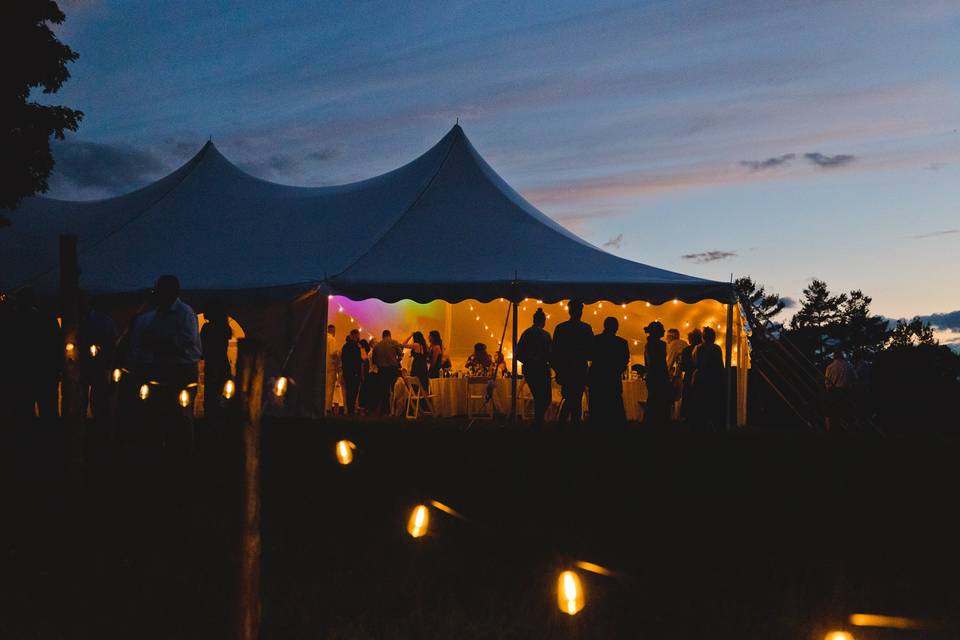 Tent at sunset