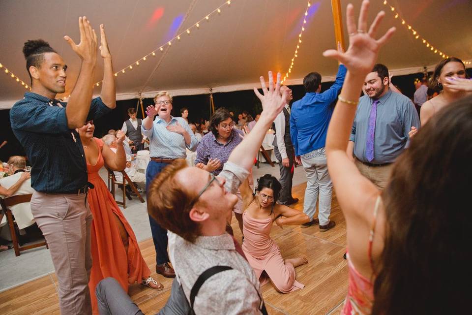 Dancing wedding reception