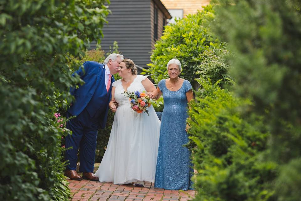 Walking down aisle