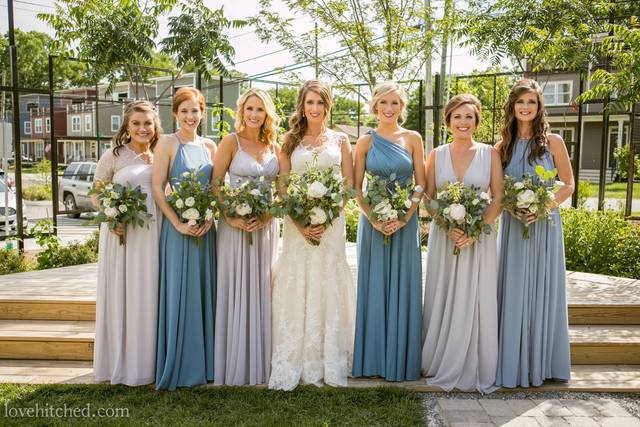 The bride with her bridesmaids