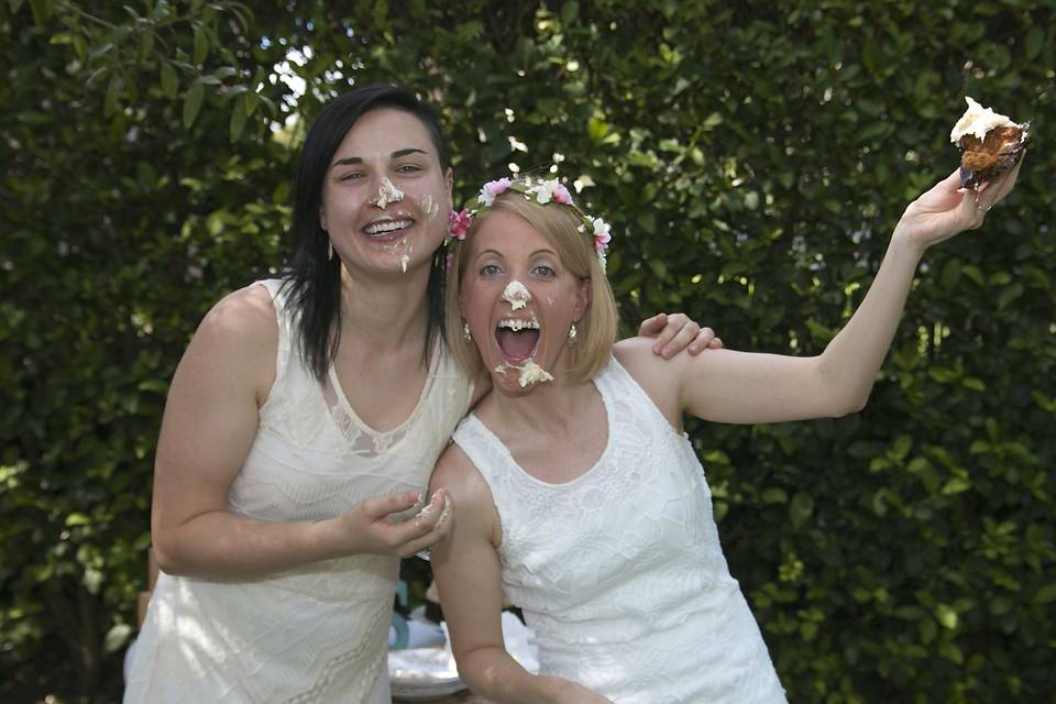 Two brides having fun!