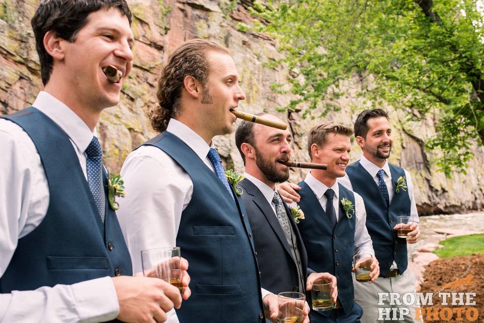 The groom with his groomsmen