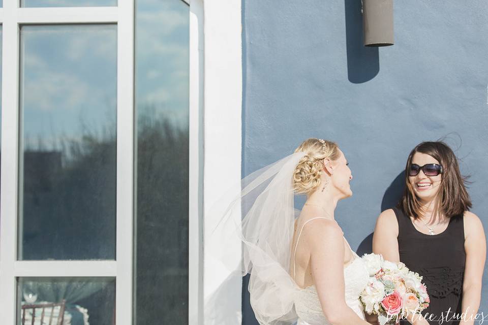 A moment with the bride before going down the aisle.. I love my brides!
Photography by Love Tree Studios
Florals by Brunswick Town Florist