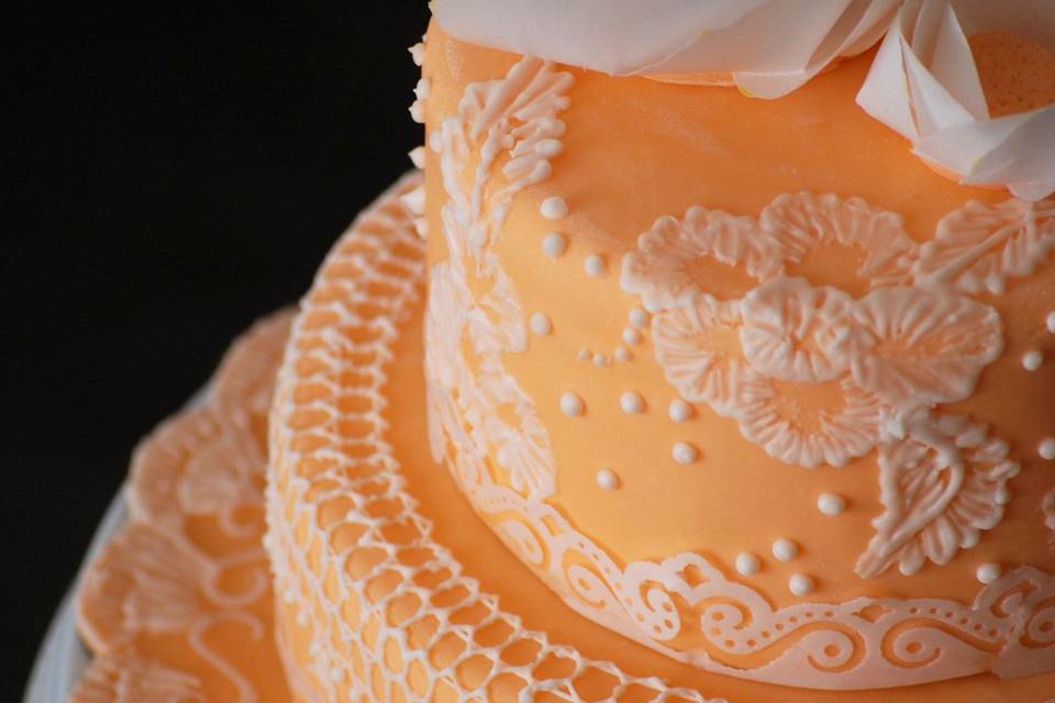 Orange wedding cake