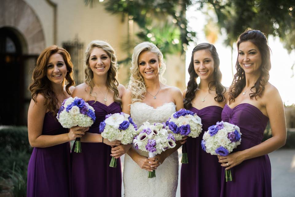 Bride and bridesmaids