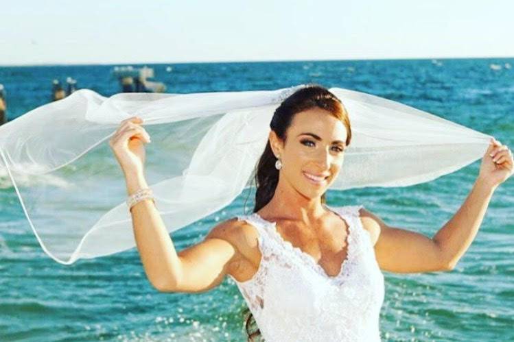 Bride by the beach