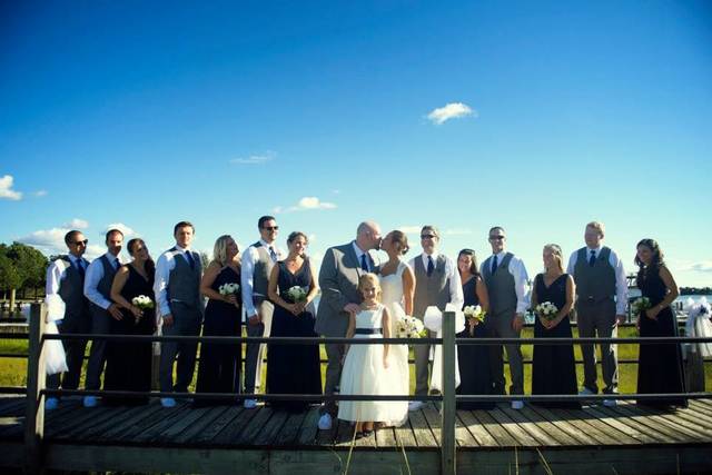 Couple and their attendants