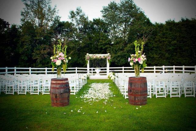 Outdoor wedding setup